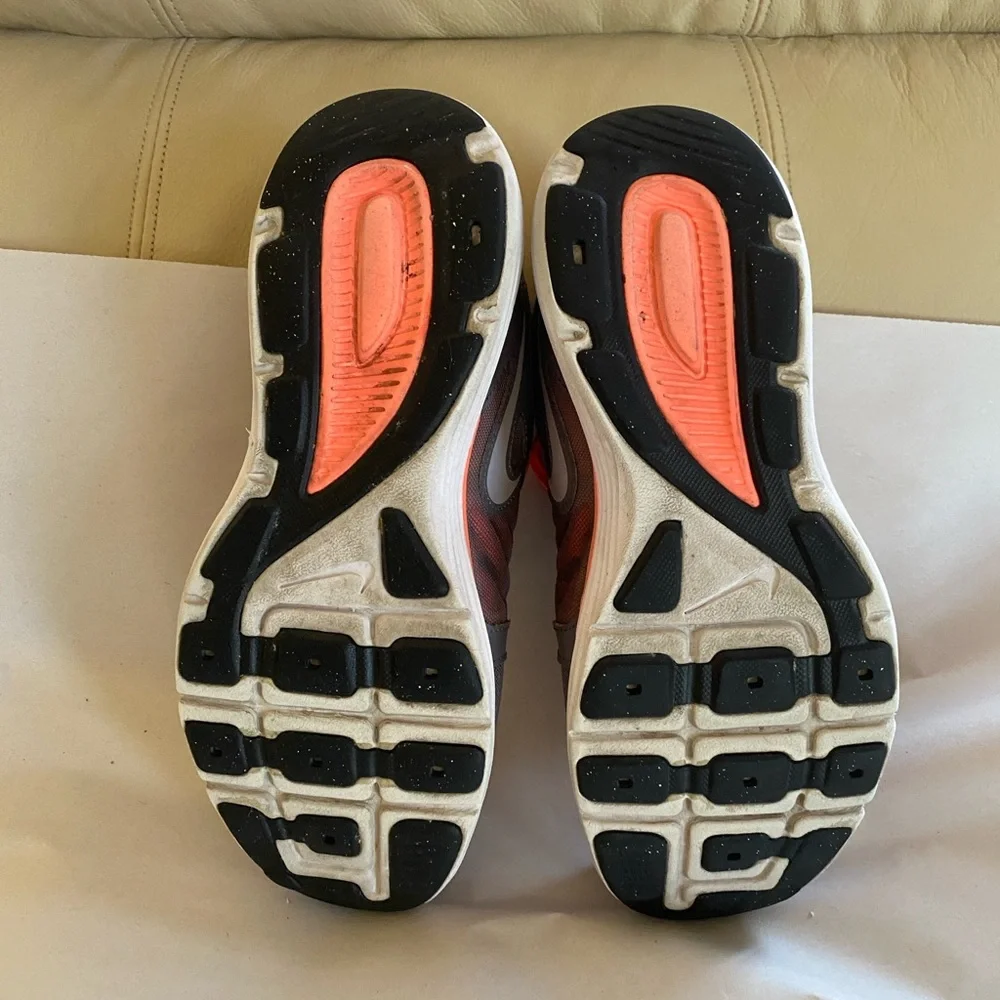 Nike Gray and Orange Dual Fusion Athletic Shoes